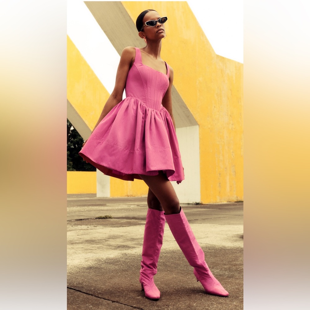 STAUD Pink Mini Dress